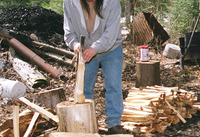 Thumb splitting wood